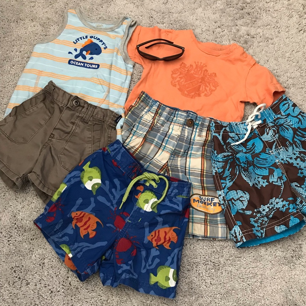 Summer baby boy 7 piece swimsuit/clothing bundle